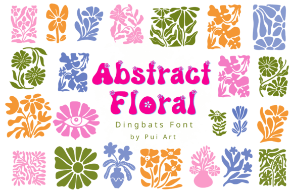 Abstract Floral Font