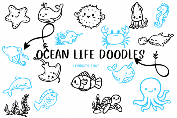 Ocean Life Doodles Font
